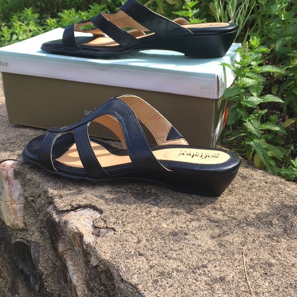 Black Leather Sandals - Picture 2 of 7